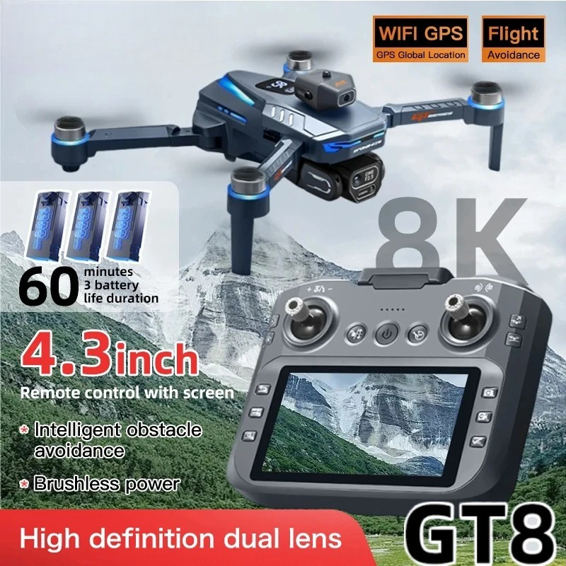 Drone Kit With Camera - Drone GT8 Original 8K Profesional Kamera