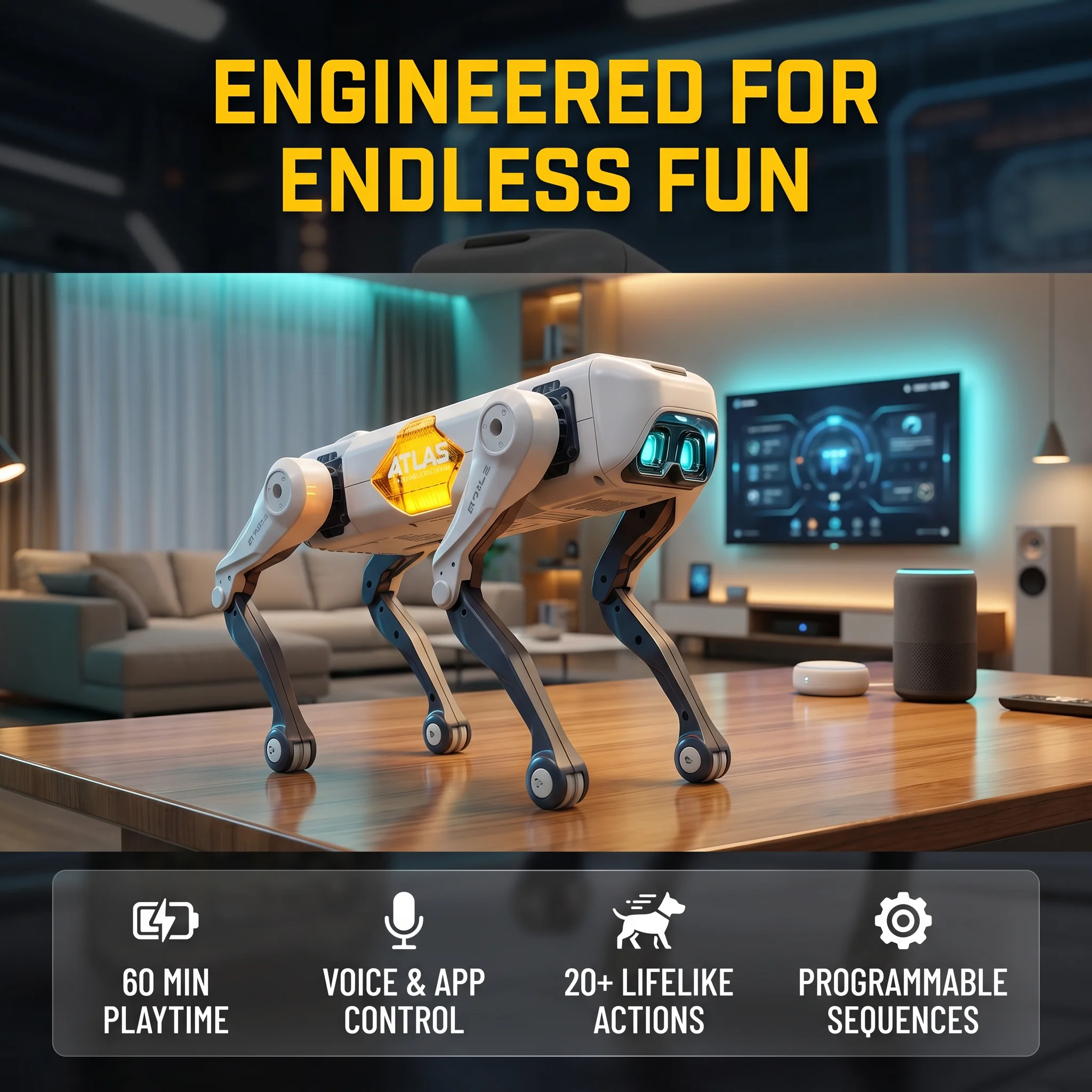 Drone Kit With Camera - Robot Anjing Pintar AI, Kontrol Suara