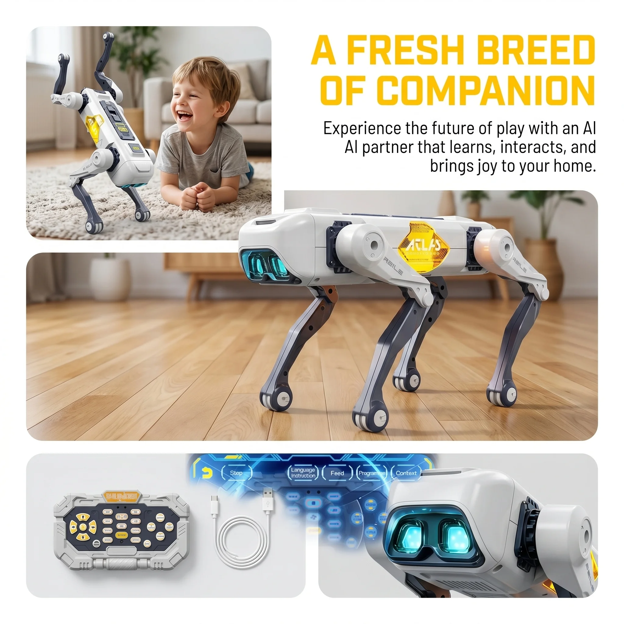 Robot Anjing Pintar AI, Kontro - Drone Kit With Camera ulasan dan harga